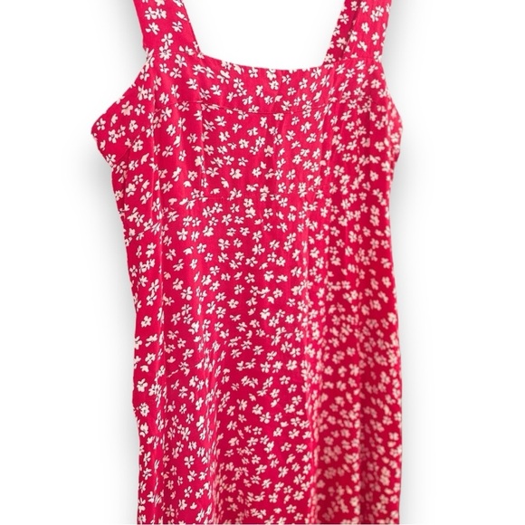 Vince Camuto - Women's Red Floral-print Paneled Smocked-back Challis Tank Dress - Picture 5 of 16
